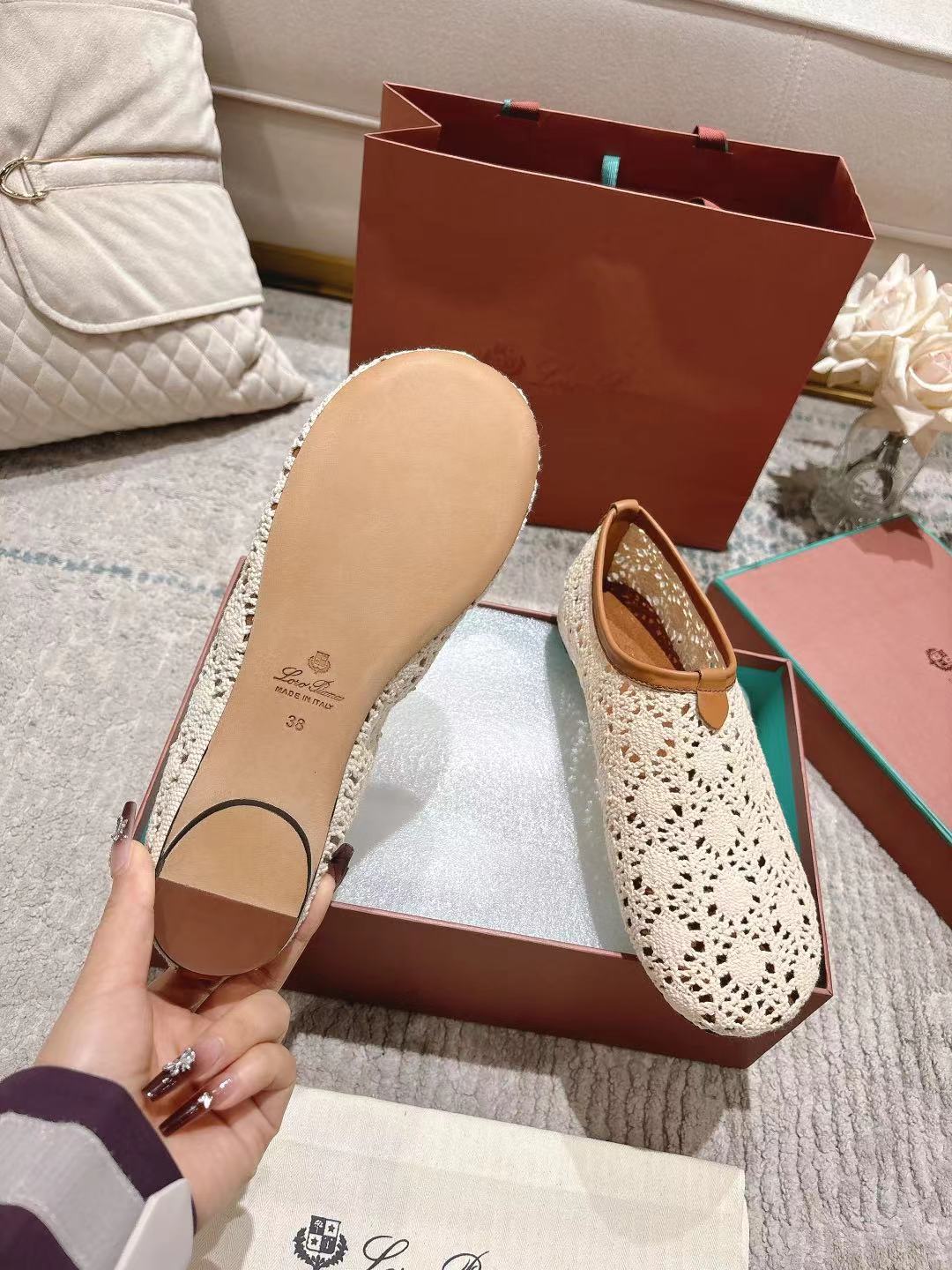 FLAT SHOES 25 IN WHITE MESH FABRIC - 35