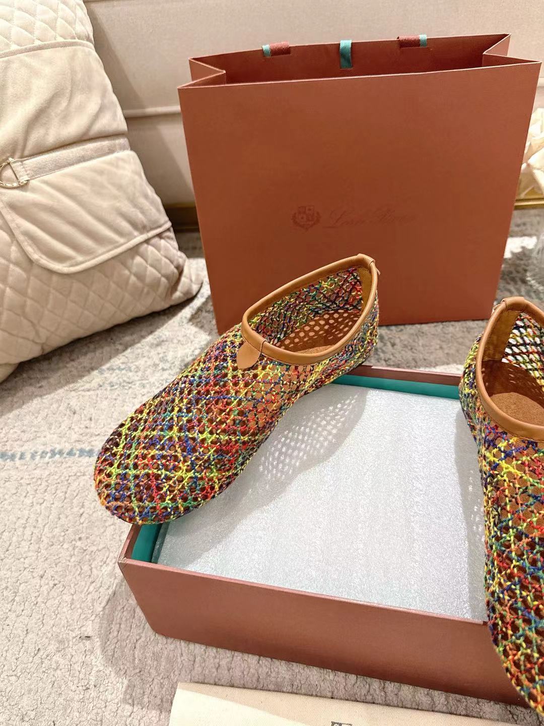 FLAT SHOES MULTICOLOR MESH FABRIC - 35