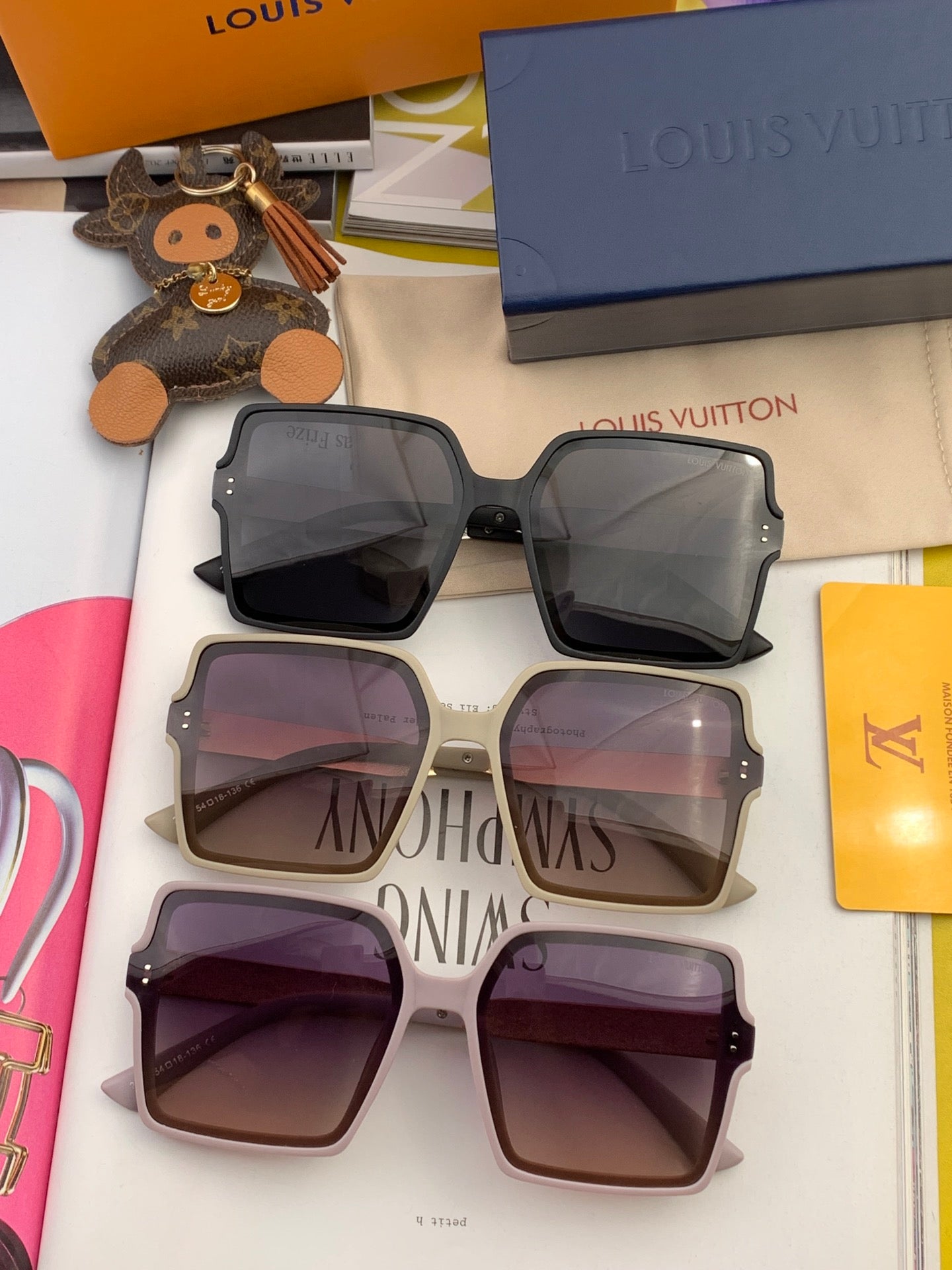 SQUARE SUNGLASSES L1577 IN ACETATE - Beige