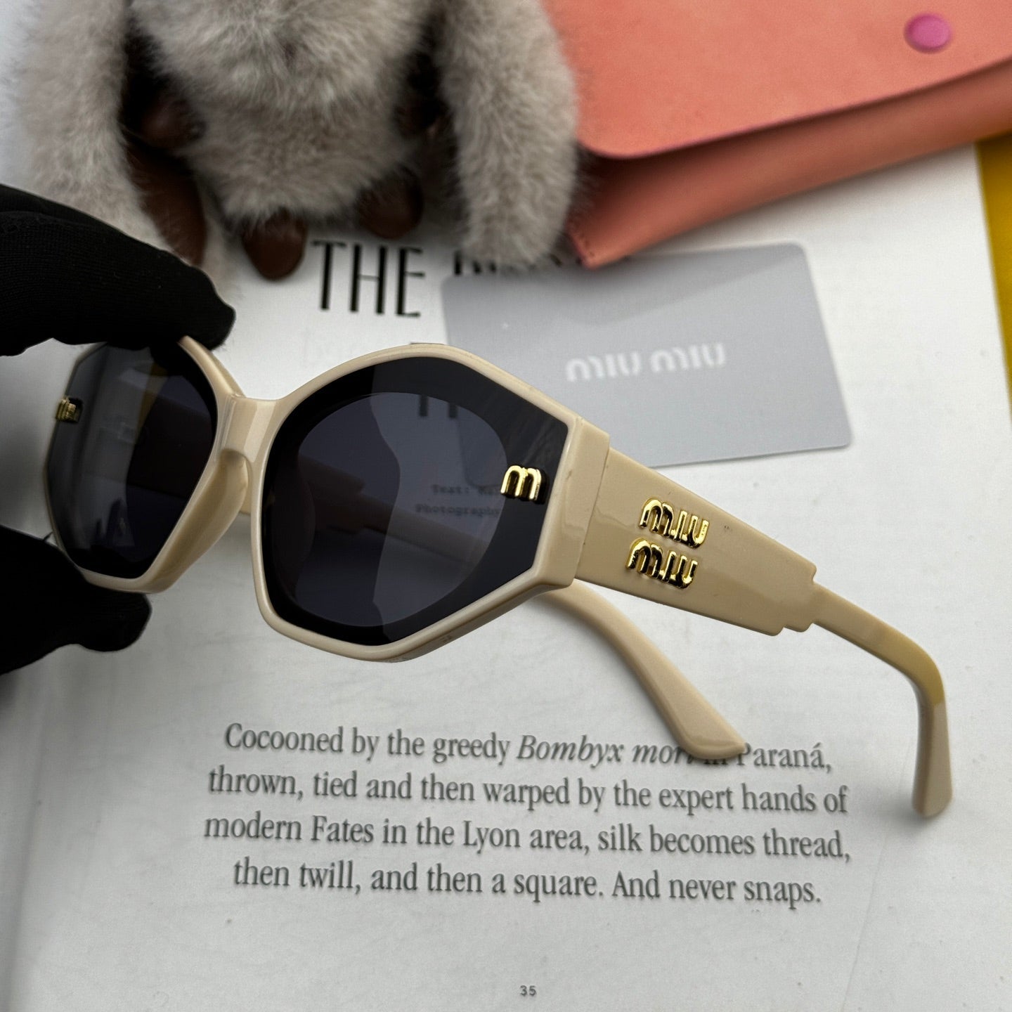LOGO SUNGLASSES M7232 IN ACETATE - Beige