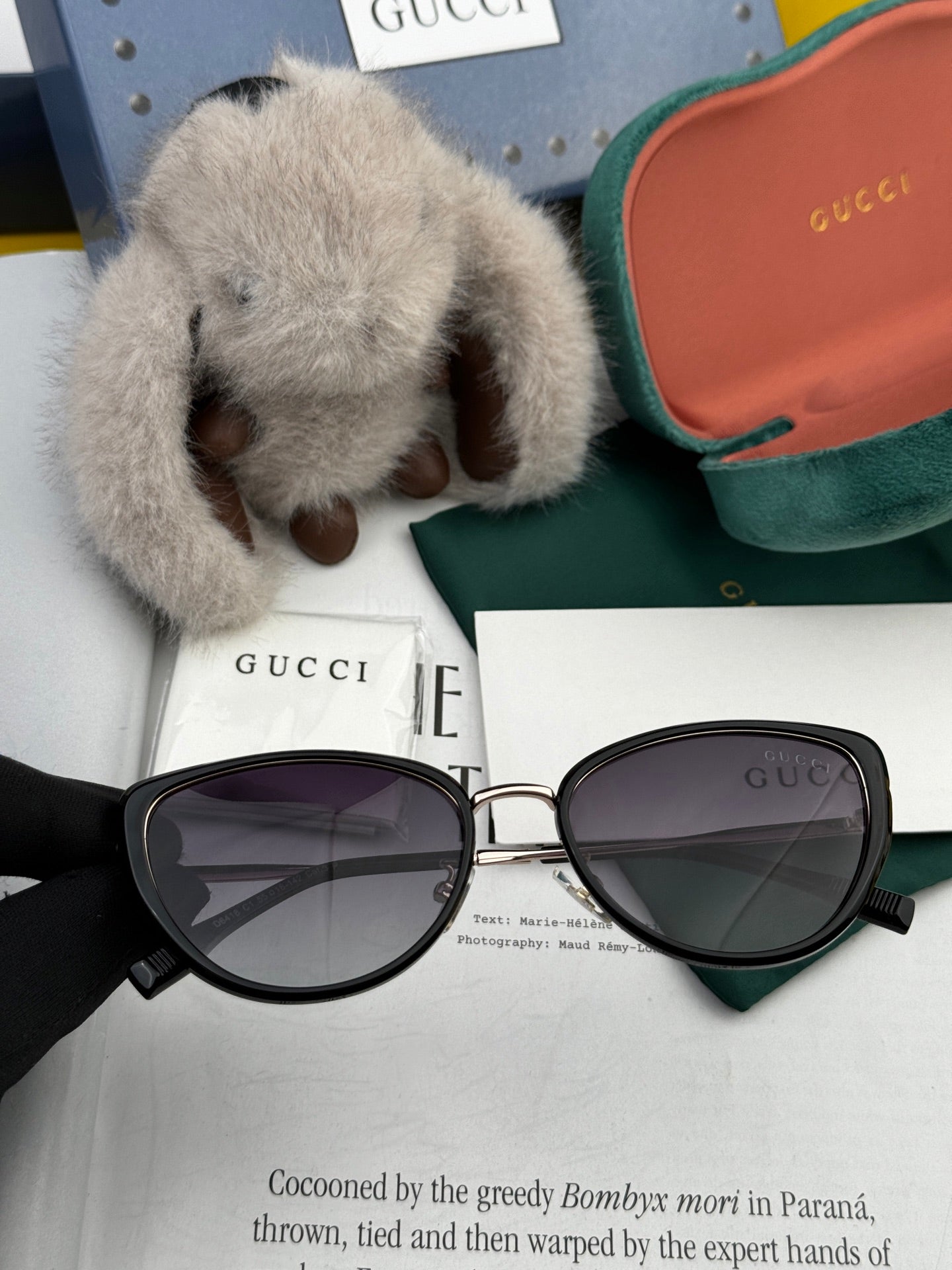 CAT-EYE FRAME SUNGLASSES G8641 IN ACETATE - Brown