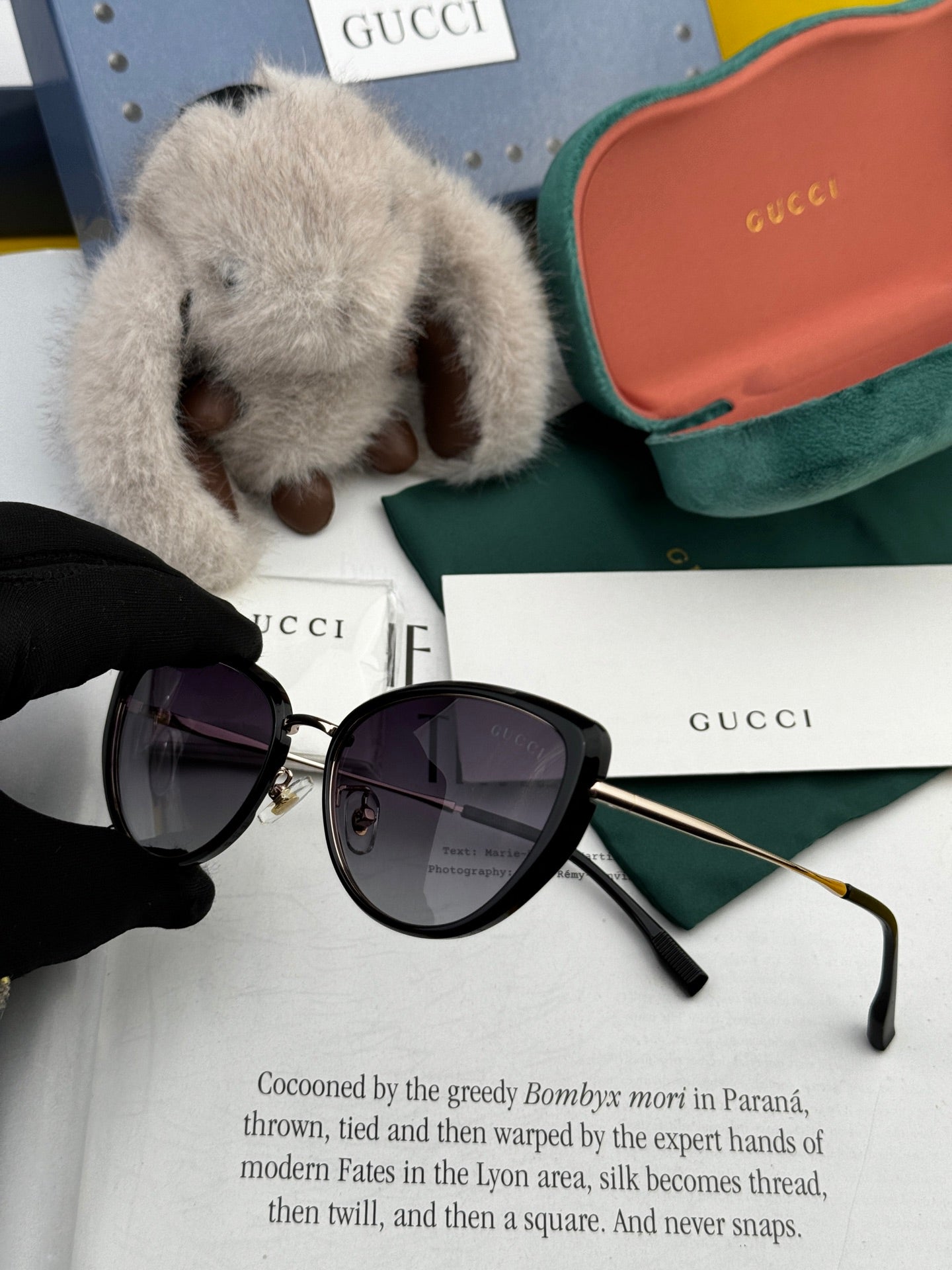 CAT-EYE FRAME SUNGLASSES G8641 IN ACETATE - Brown