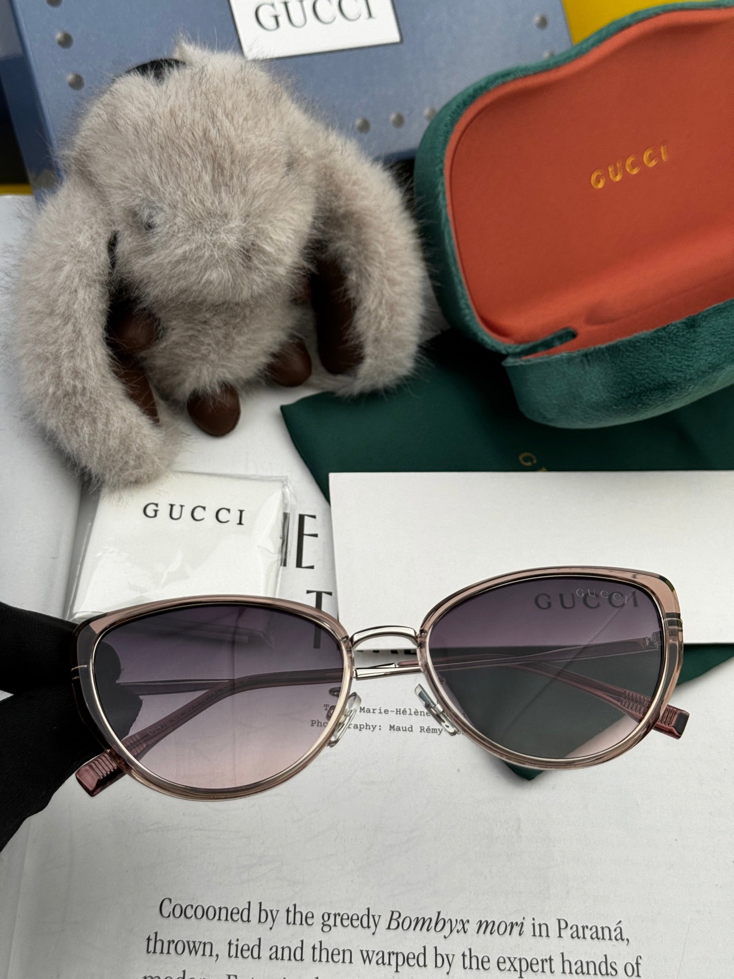 CAT-EYE FRAME SUNGLASSES G8641 IN ACETATE - Brown