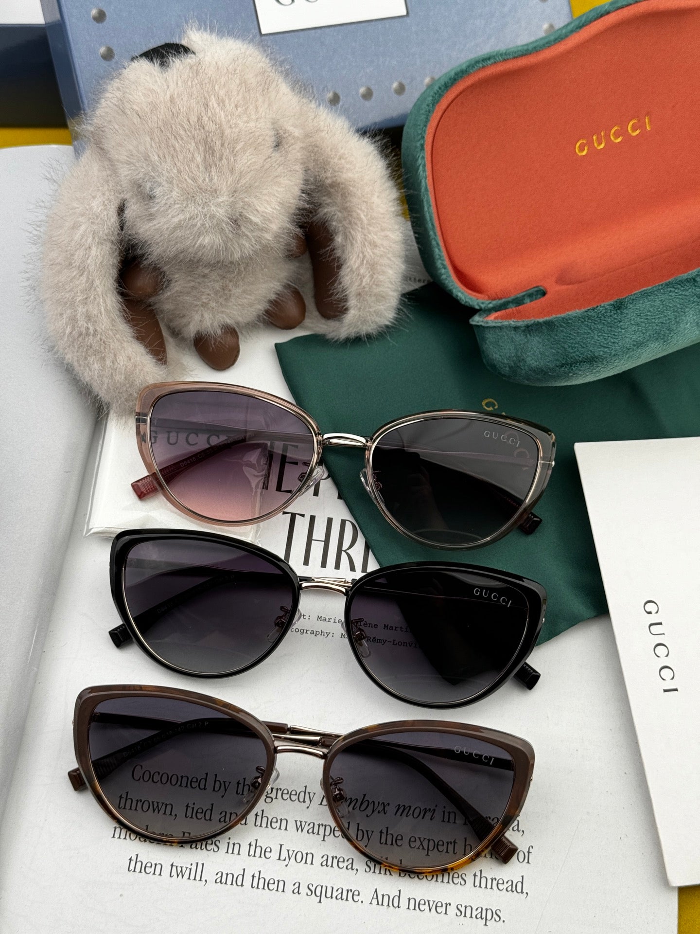 CAT-EYE FRAME SUNGLASSES G8641 IN ACETATE - Brown