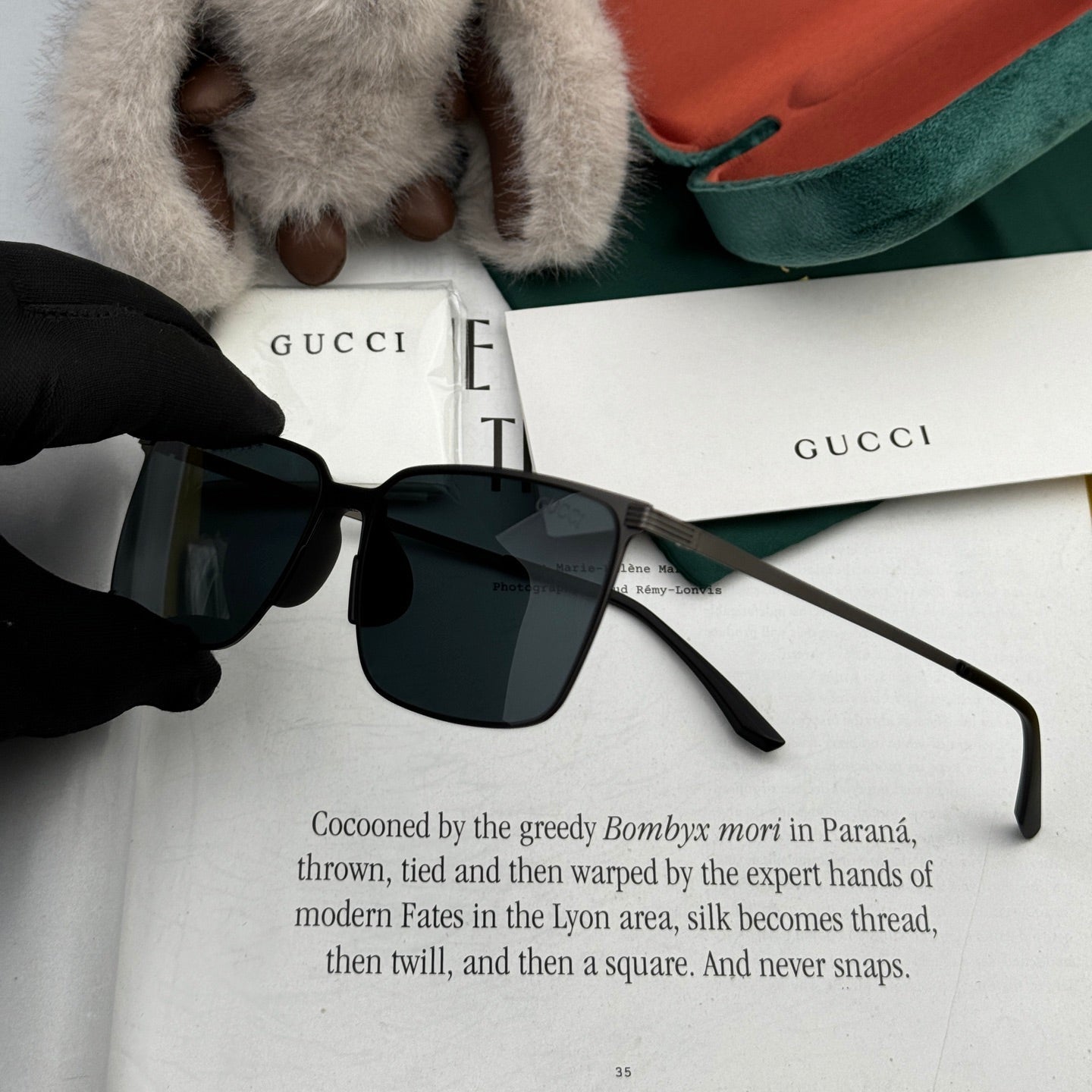 RECTANGULAR FRAME SUNGLASSES G01810 IN METAL - Black