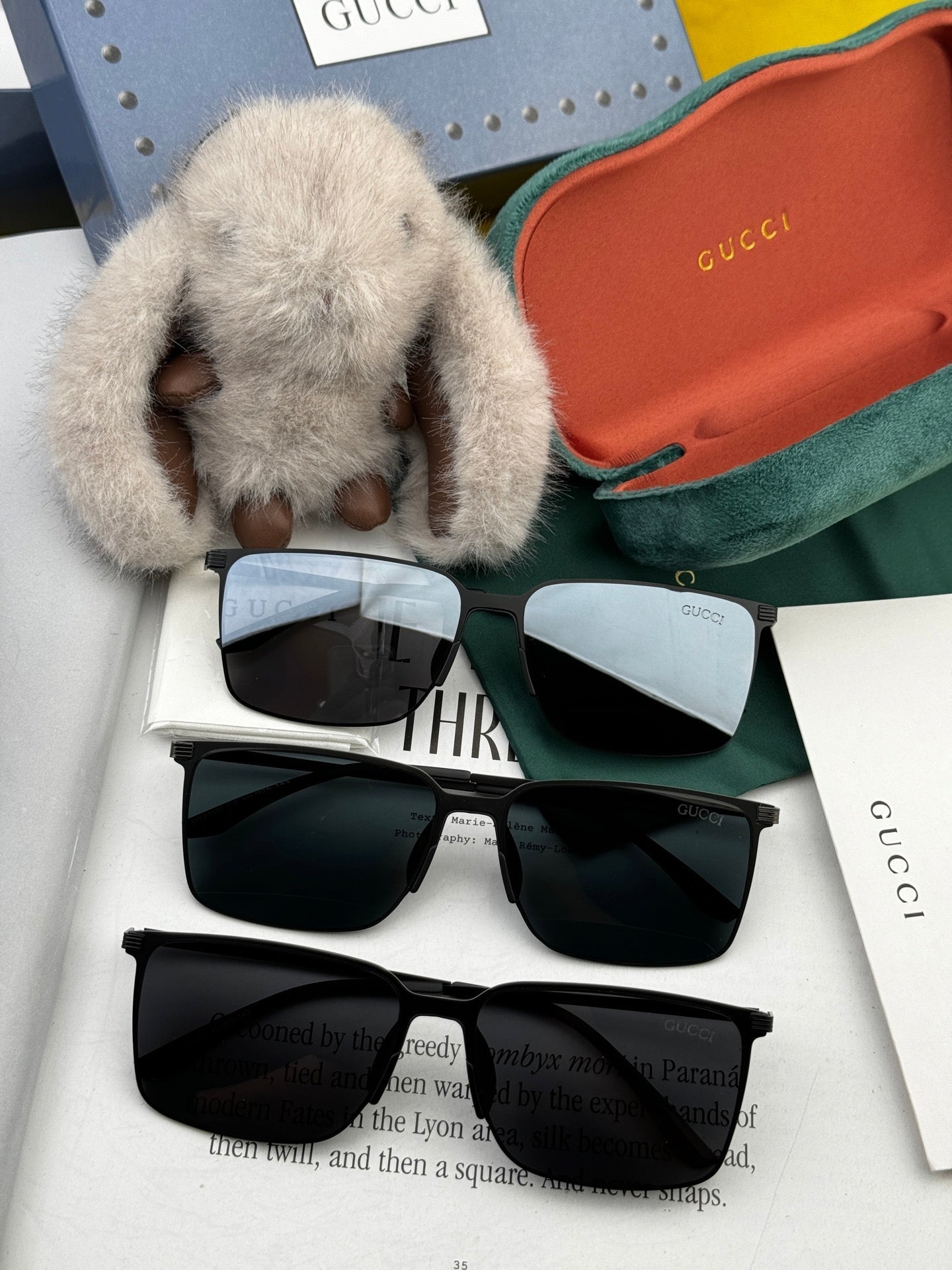 RECTANGULAR FRAME SUNGLASSES G01810 IN METAL - Black
