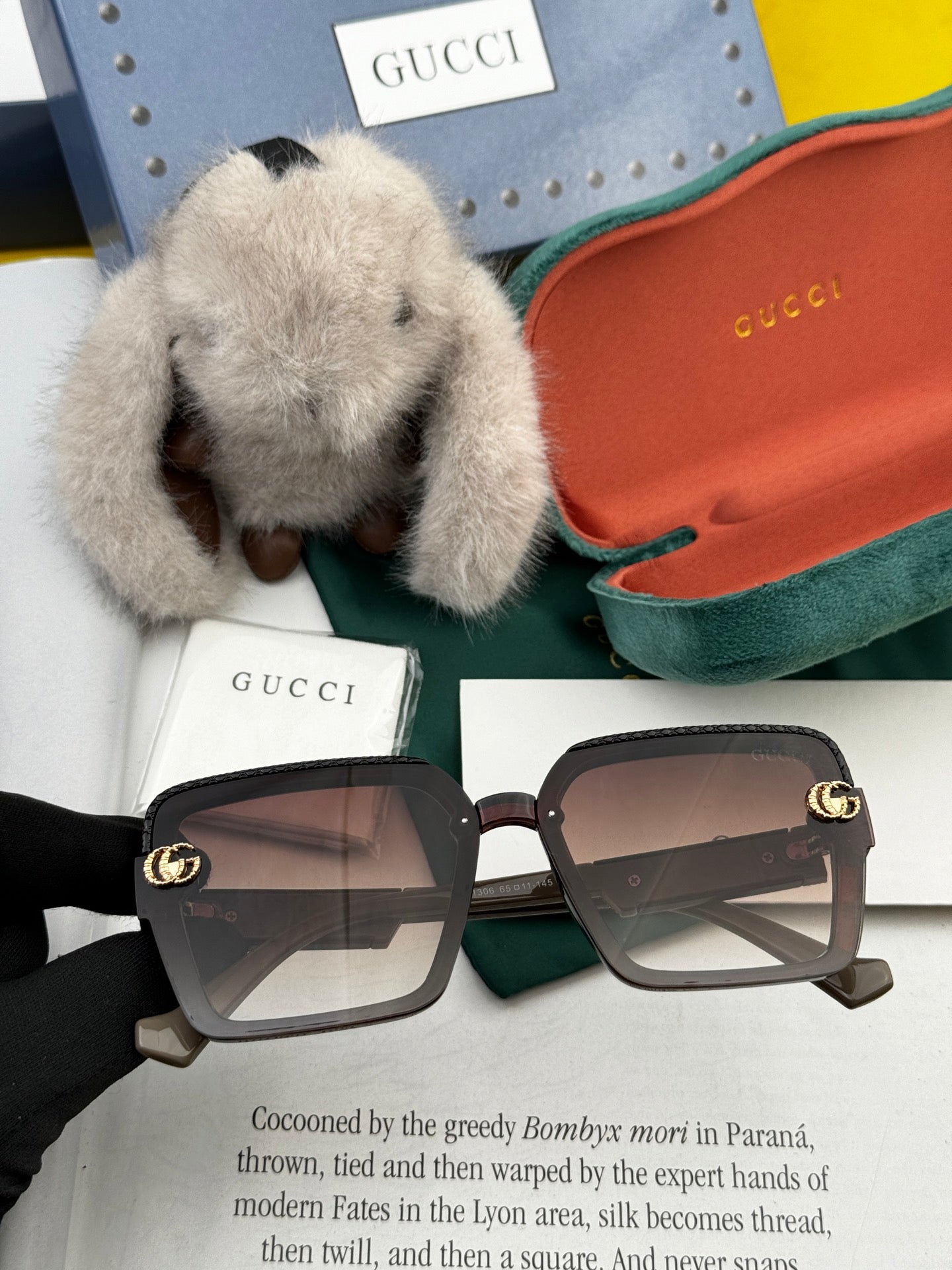 SQUARE FRAME SUNGLASSES G6130 IN ACETATE - Gradient brown