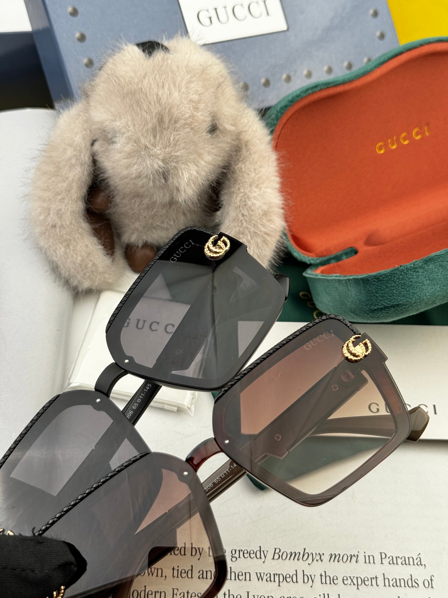 SQUARE FRAME SUNGLASSES G6130 IN ACETATE - Gradient brown