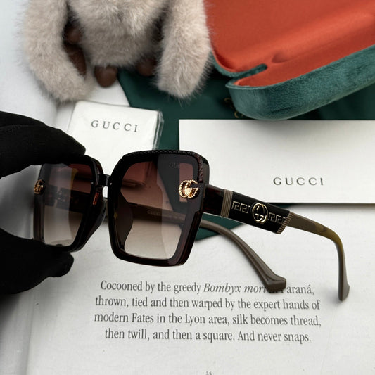 SQUARE FRAME SUNGLASSES G6130 IN ACETATE - Gradient brown