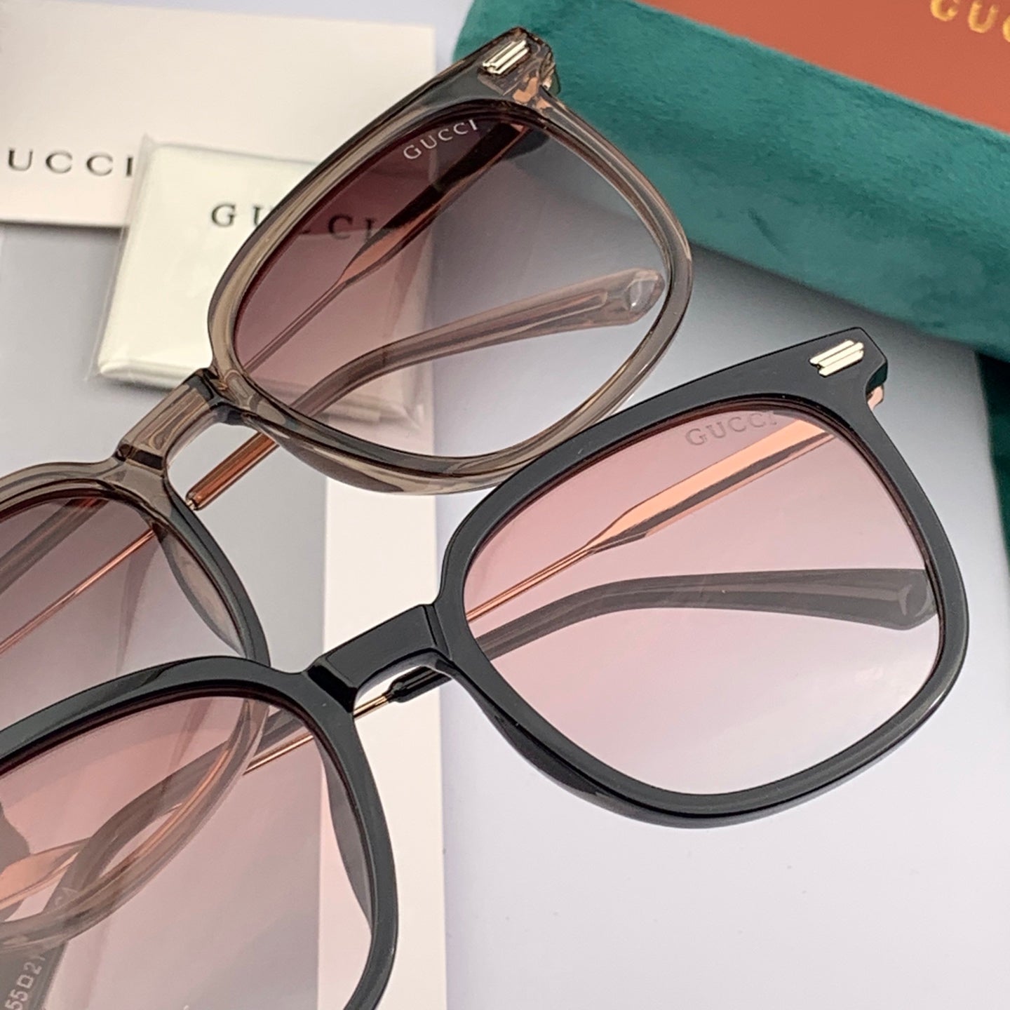 SQUARE FRAME SUNGLASSES G55501 IN ACETATE - Black