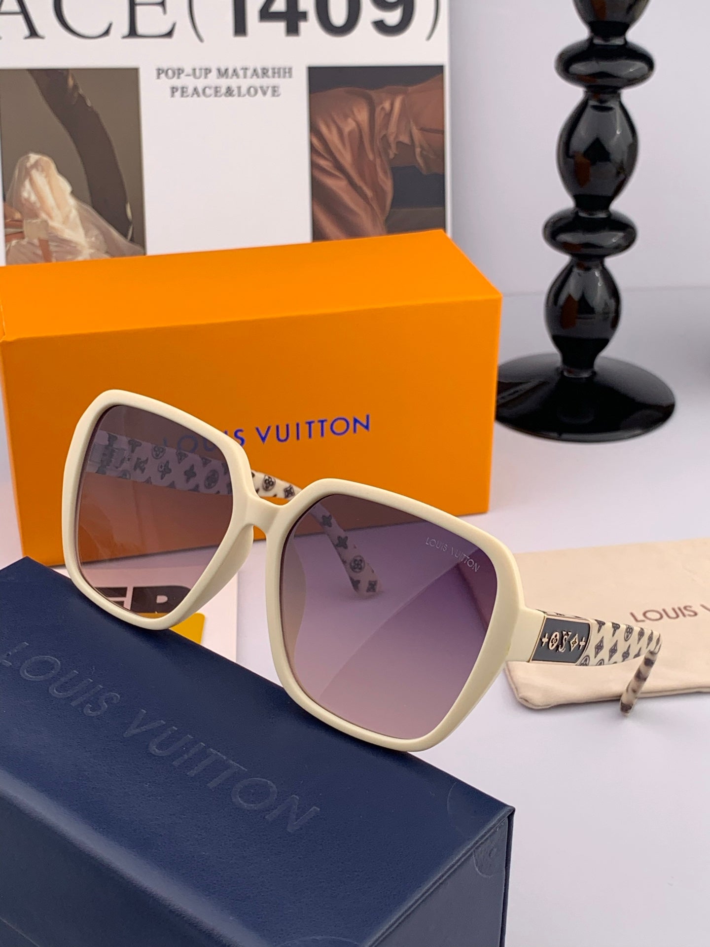 SIGNATURE ROUND SUNGLASSES L3305 IN ACETATE - Ivory