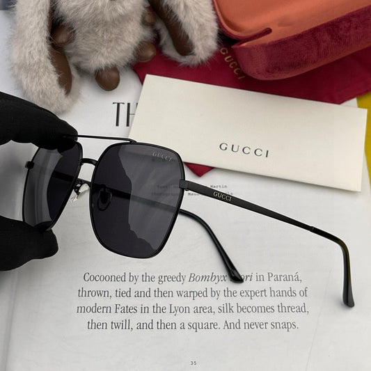 SQUARE FRAME SUNGLASSES 0863 IN METAL - Black