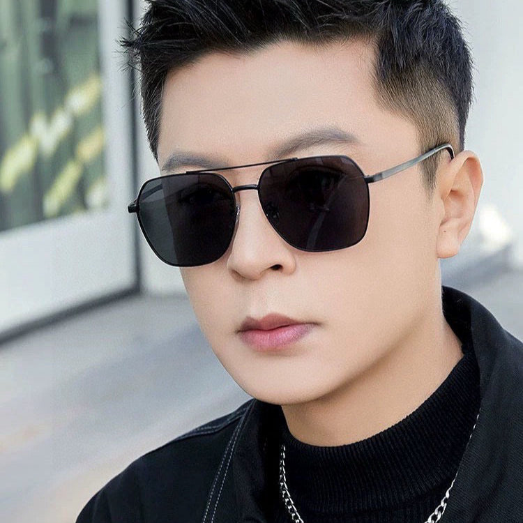 SQUARE FRAME SUNGLASSES 0863 IN METAL - Black