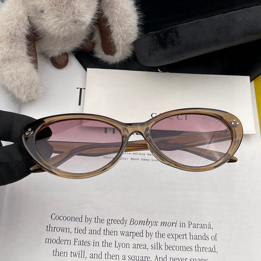 CAT-EYE FRAME SUNGLASSES G6581 IN ACETATE - Black