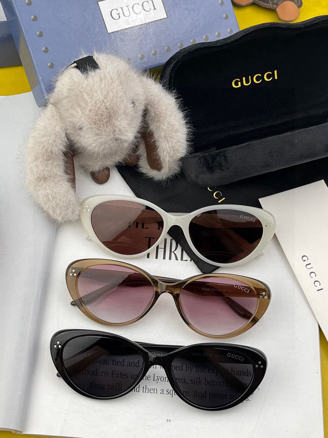 CAT-EYE FRAME SUNGLASSES G6581 IN ACETATE - Black