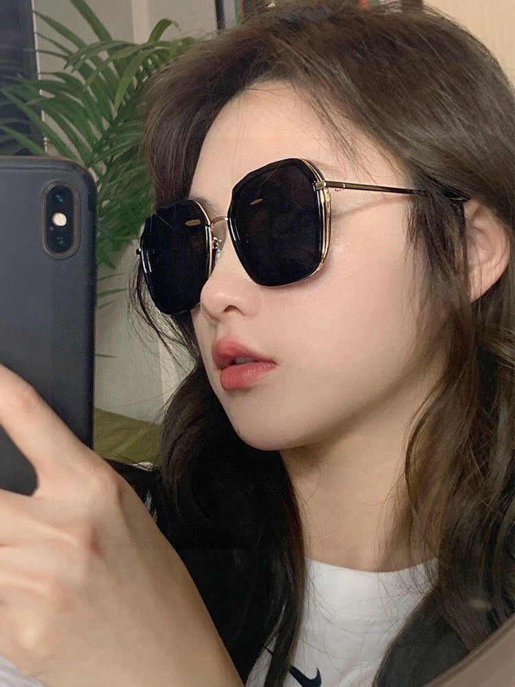 SQUARE FRAME SUNGLASSES G6581 IN ACETATE AND METAL - Black