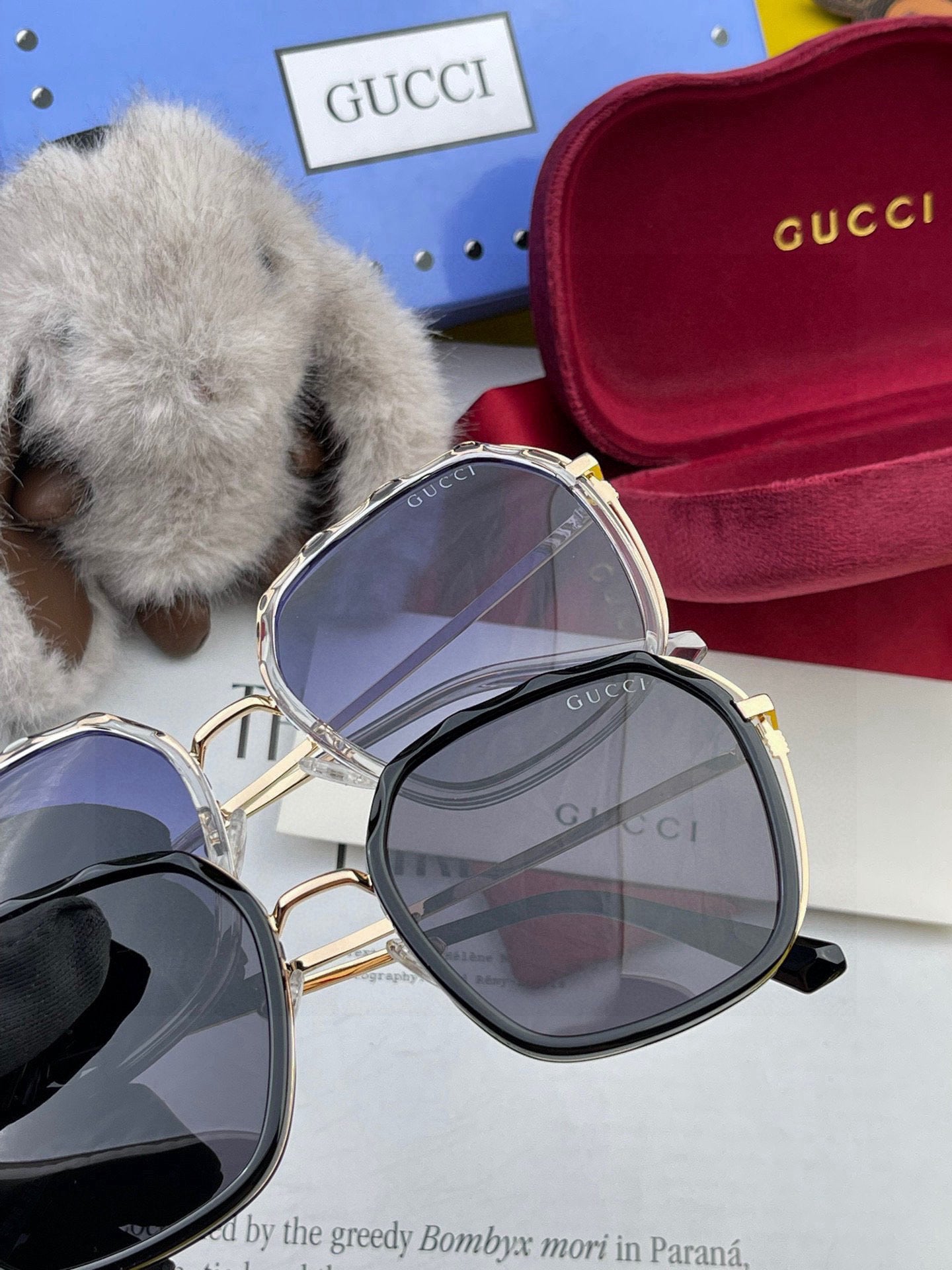 SQUARE FRAME SUNGLASSES G6581 IN ACETATE AND METAL - Black