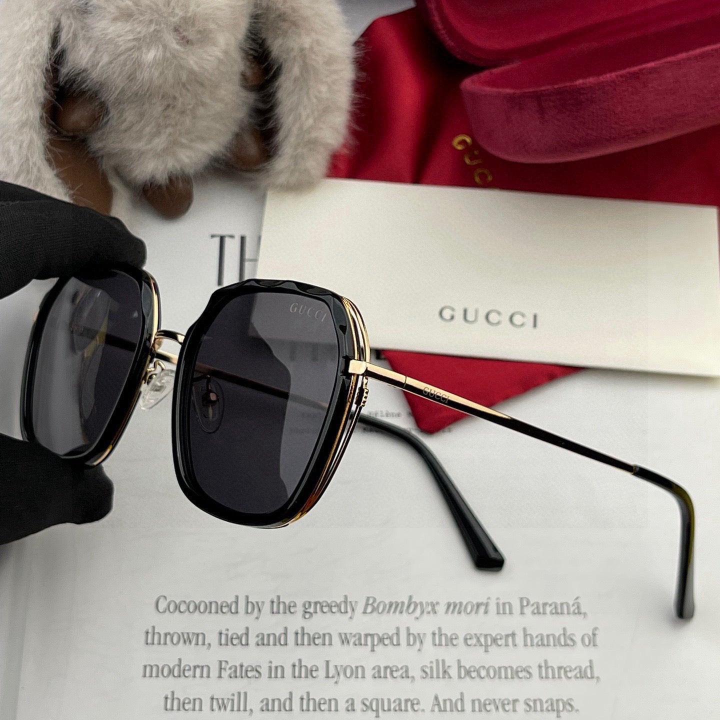 SQUARE FRAME SUNGLASSES G6581 IN ACETATE AND METAL - Black