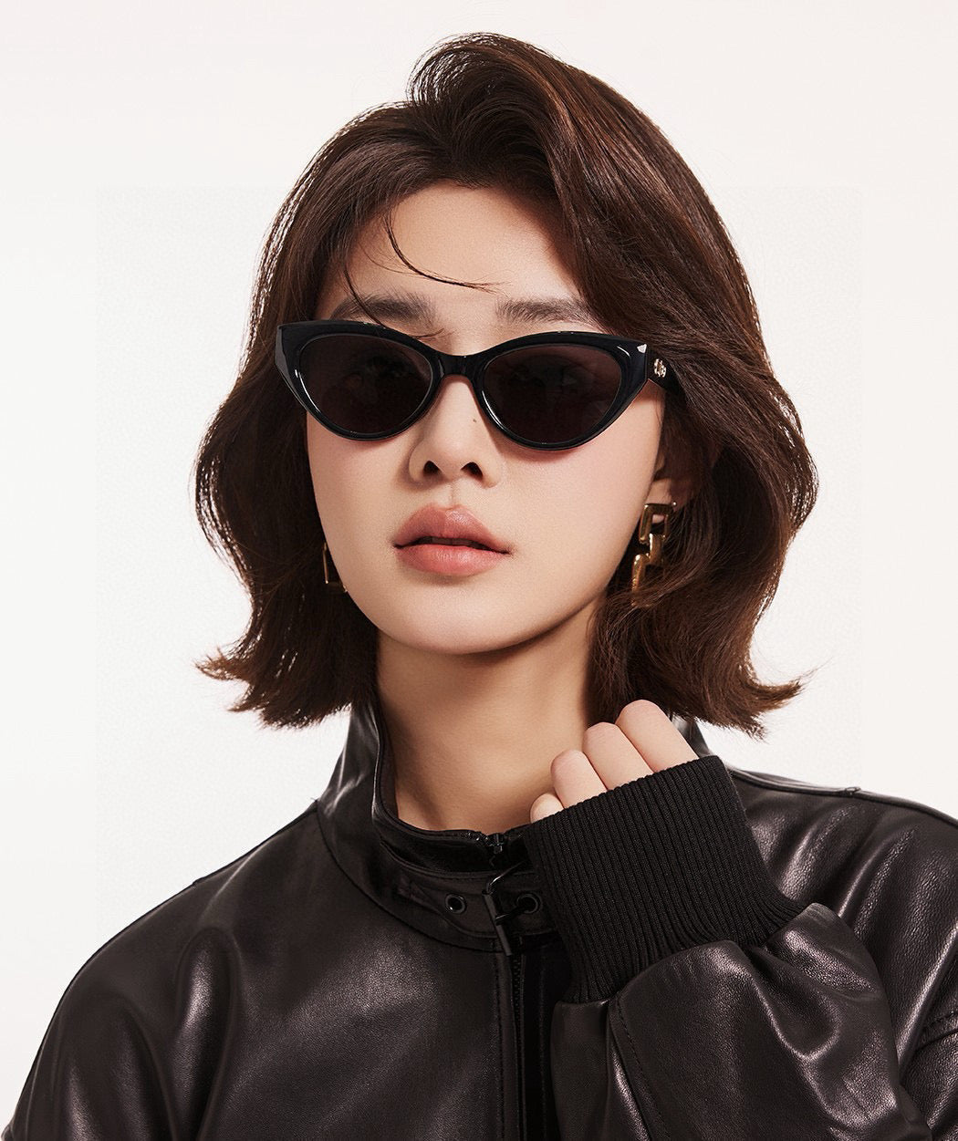 CAT EYE SUNGLASS D4109 IN ACETATE - White