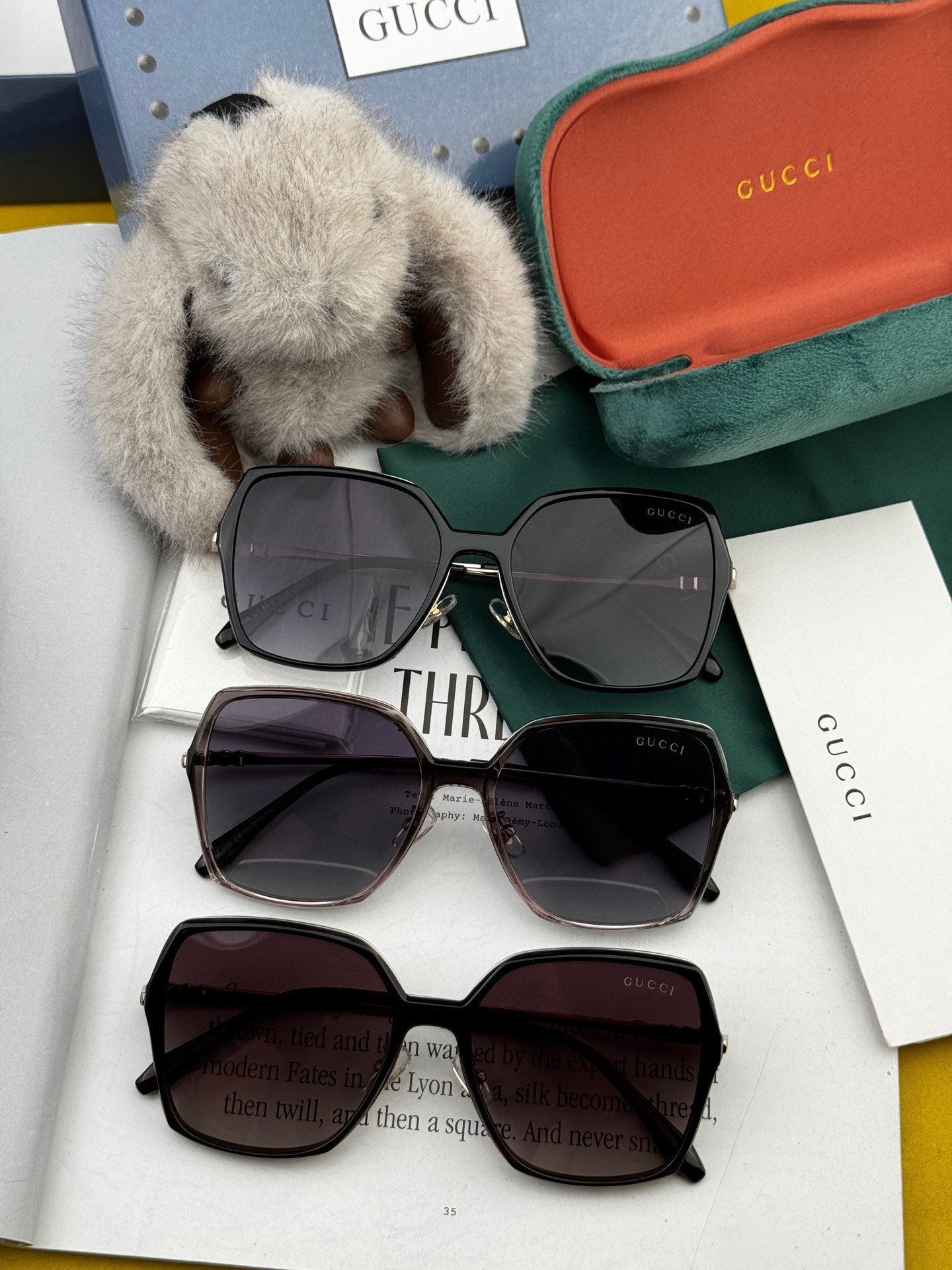 SQUARE FRAME SUNGLASSES G6640 IN METAL - Black/ smoke