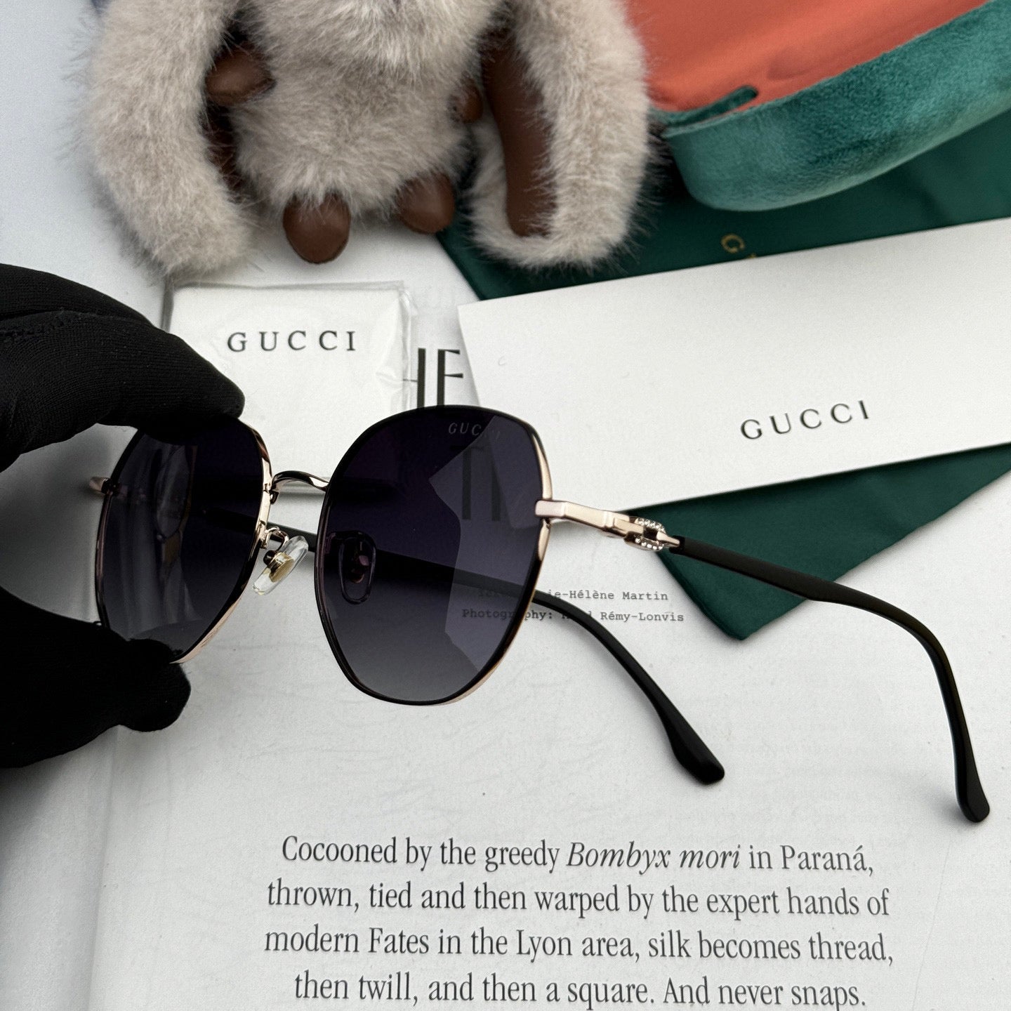 OVERSIZED ROUND FRAME SUNGLASSES G4639 IN METAL - Gradient light purple