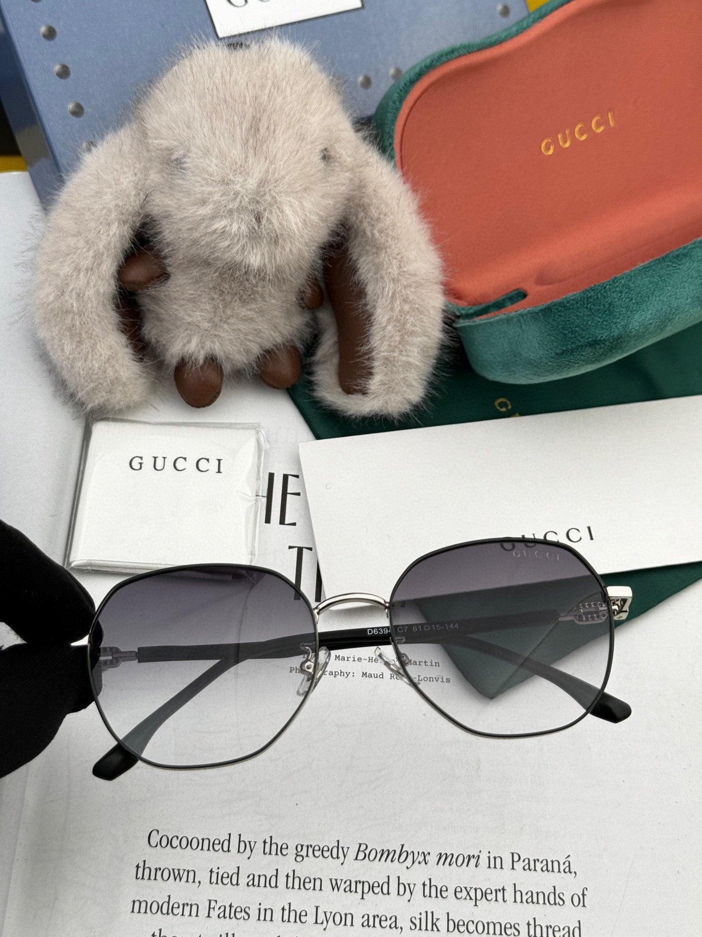 OVERSIZED ROUND FRAME SUNGLASSES G4639 IN METAL - Gradient light purple