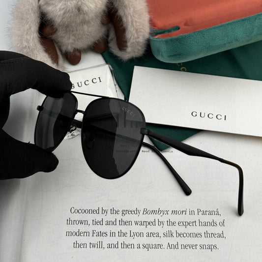 AVIATOR FRAME SUNGLASSES G1203 IN METAL - Black
