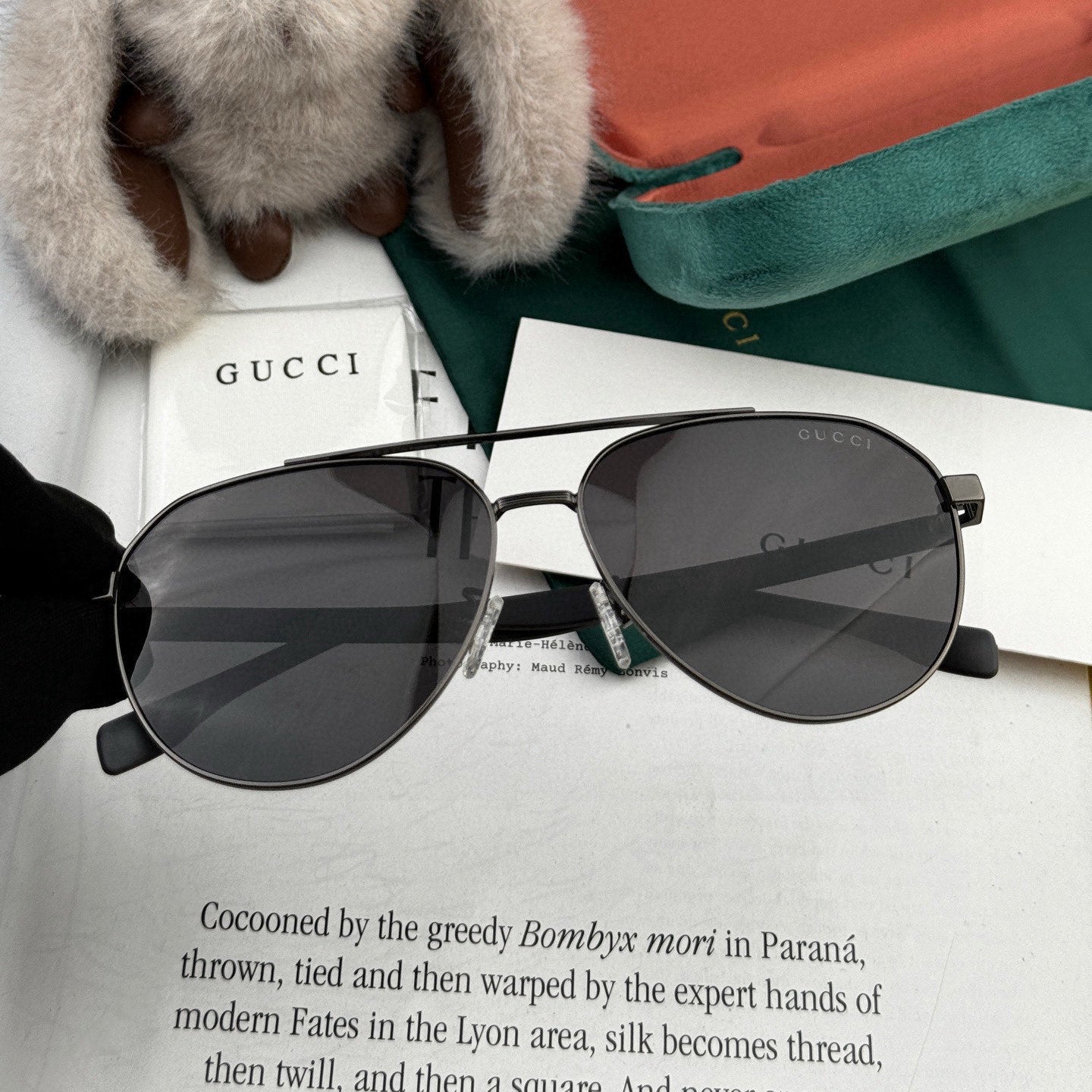 AVIATOR FRAME SUNGLASSES G8204 IN METAL - Black