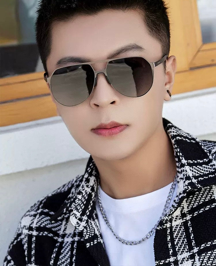 AVIATOR FRAME SUNGLASSES G7810 IN METAL - Black