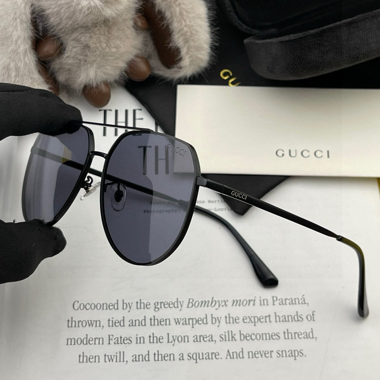 AVIATOR FRAME SUNGLASSES G9225 IN METAL - Black