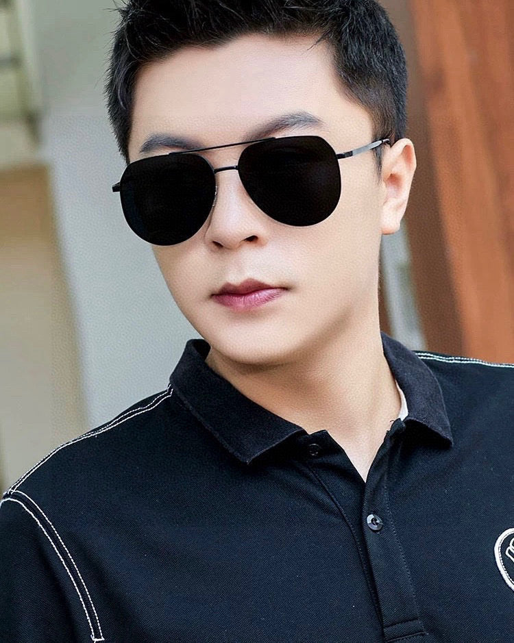 AVIATOR FRAME SUNGLASSES G9225 IN METAL - Black