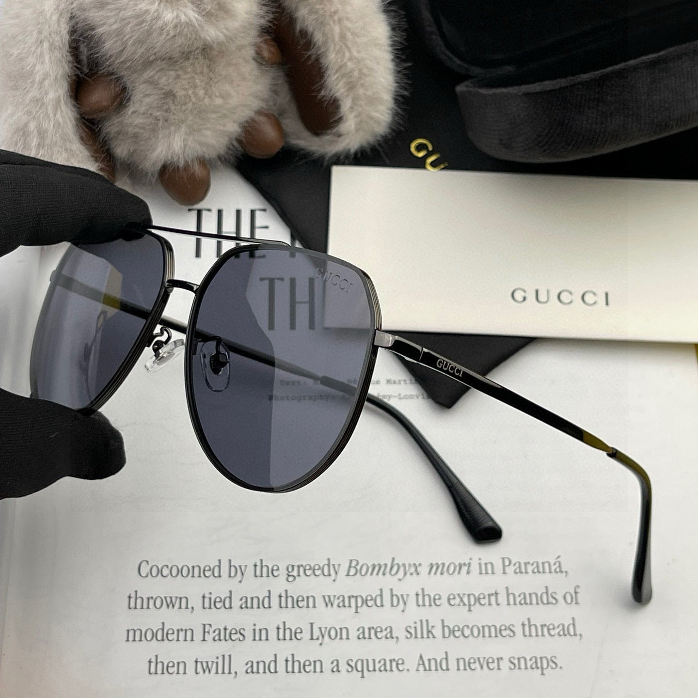 AVIATOR FRAME SUNGLASSES G9225 IN METAL - Black