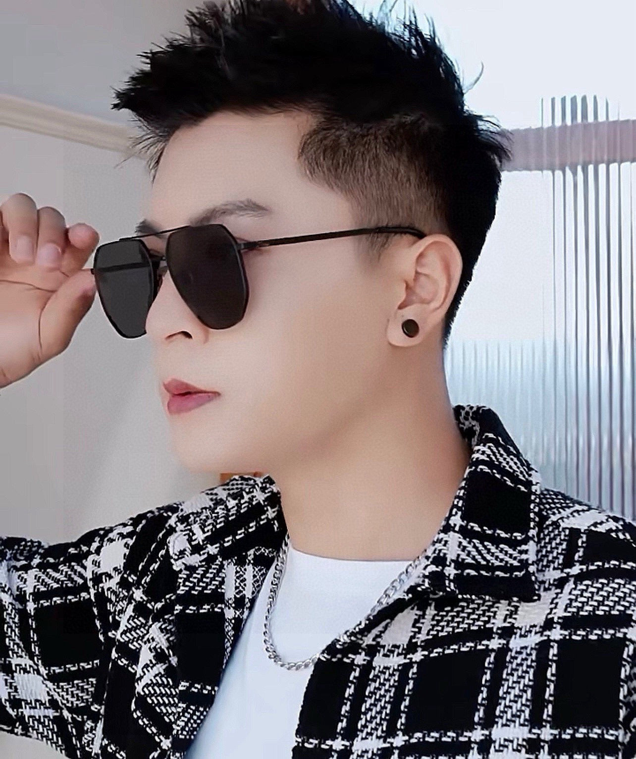 AVIATOR FRAME SUNGLASSES G9225 IN METAL - Black