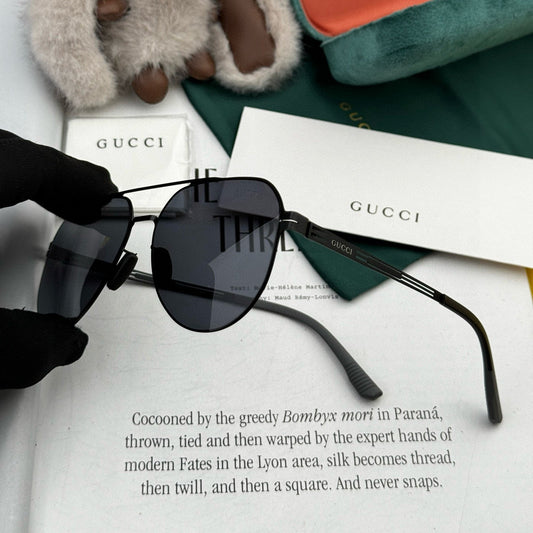 AVIATOR FRAME SUNGLASSES G139 IN METAL - Black