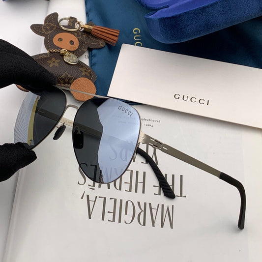 AVIATOR FRAME SUNGLASSES G1732 IN METAL - Light grey