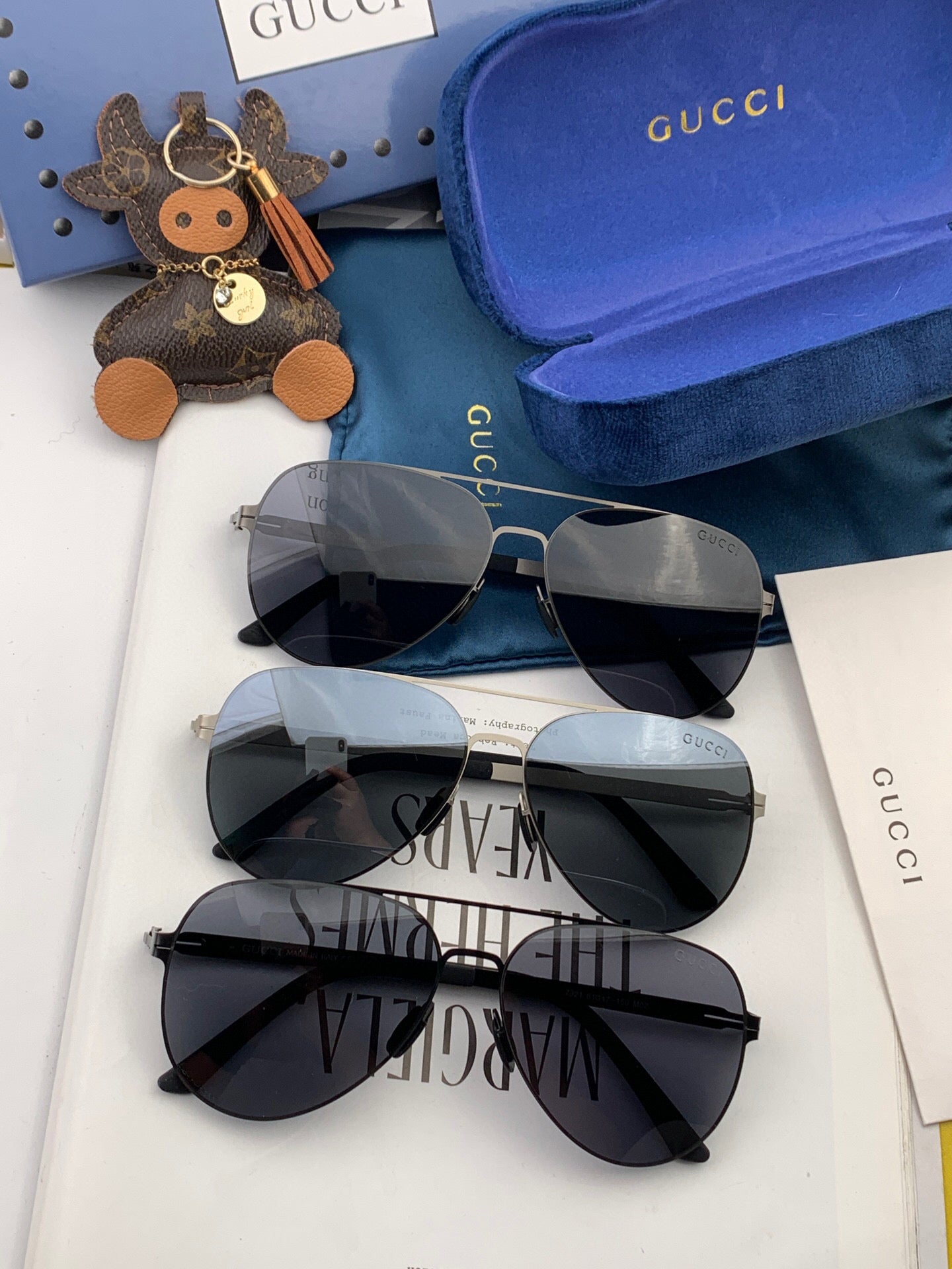AVIATOR FRAME SUNGLASSES G1732 IN METAL - Light grey