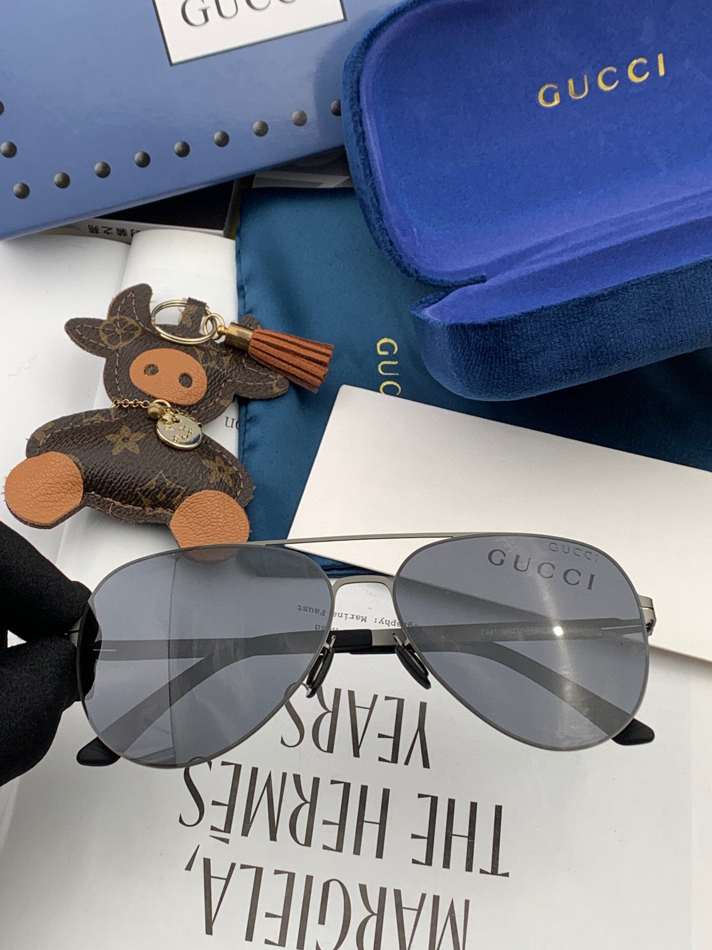 AVIATOR FRAME SUNGLASSES G1732 IN METAL - Light grey