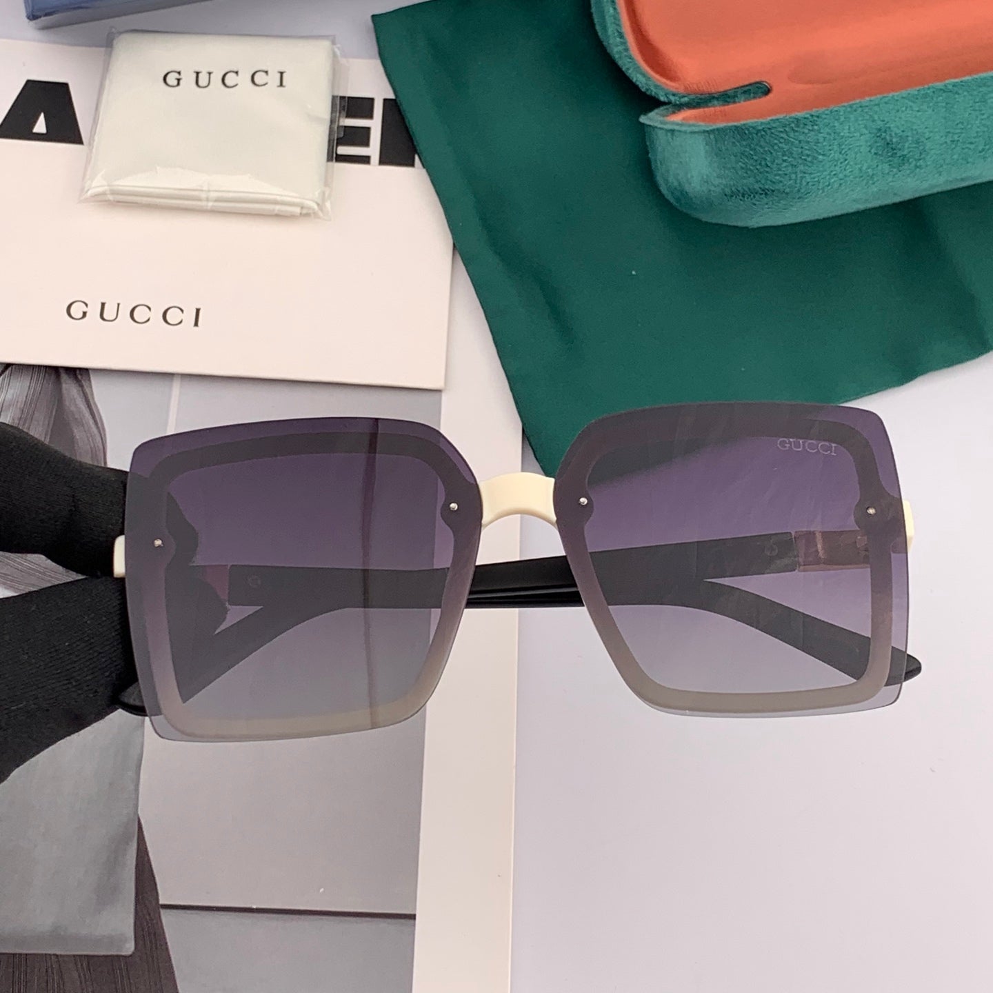 SQUARE FRAME SUNGLASSES G9222 IN ACETATE - Purple