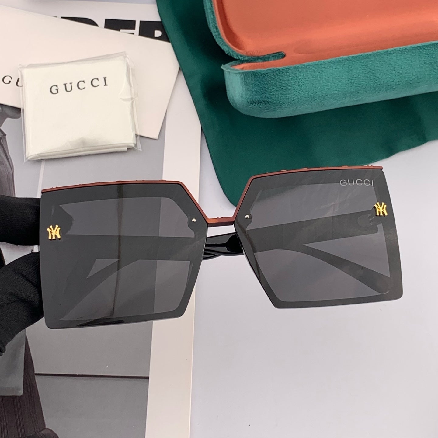 GEOMETRIC FRAME SUNGLASSES G50195 IN ACETATE - Purple