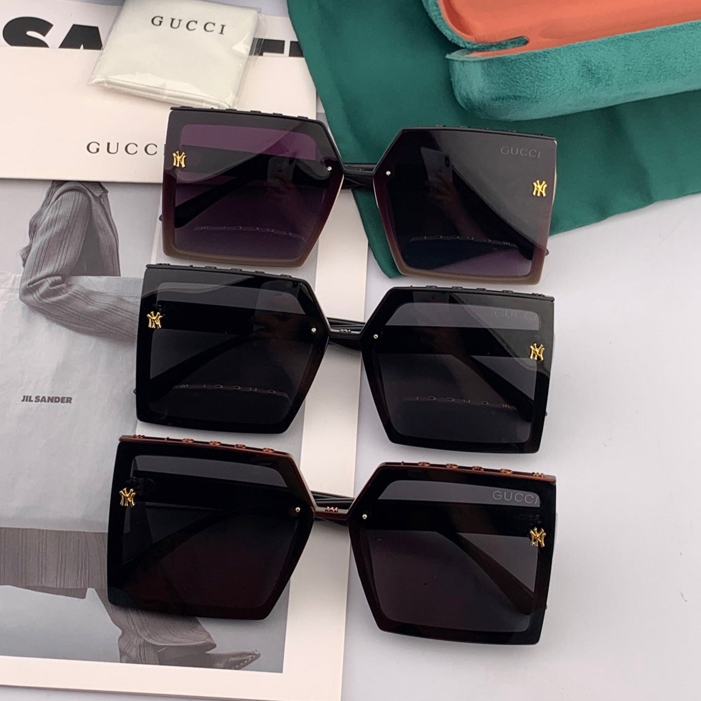 GEOMETRIC FRAME SUNGLASSES G50195 IN ACETATE - Purple