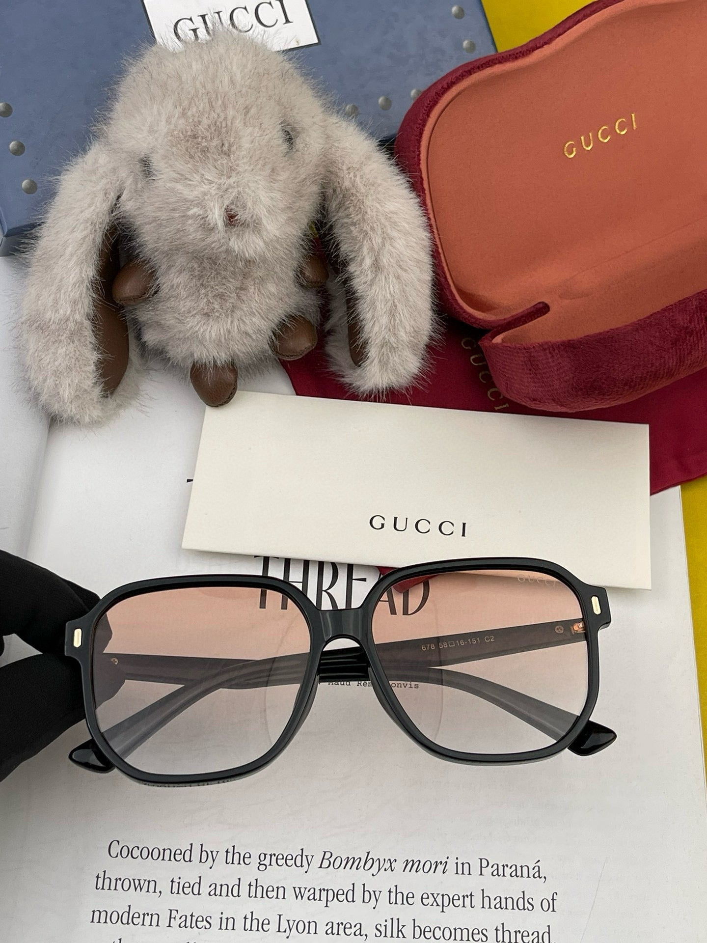 SQUARE FRAME SUNGLASSES G867 IN ACETATE - Black