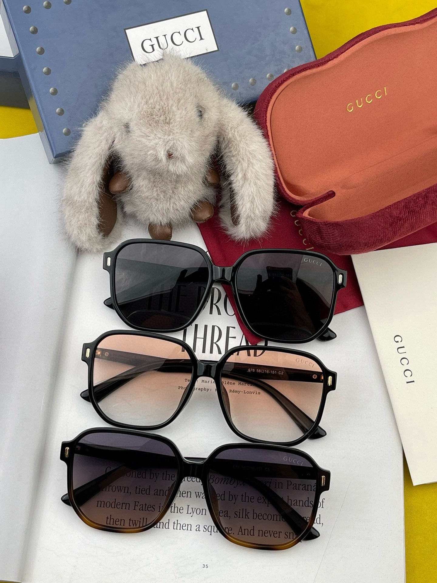 SQUARE FRAME SUNGLASSES G867 IN ACETATE - Black