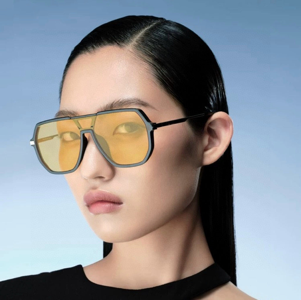 NAVIGATOR FRAME SUNGLASSES G811 IN ACETATE - Black