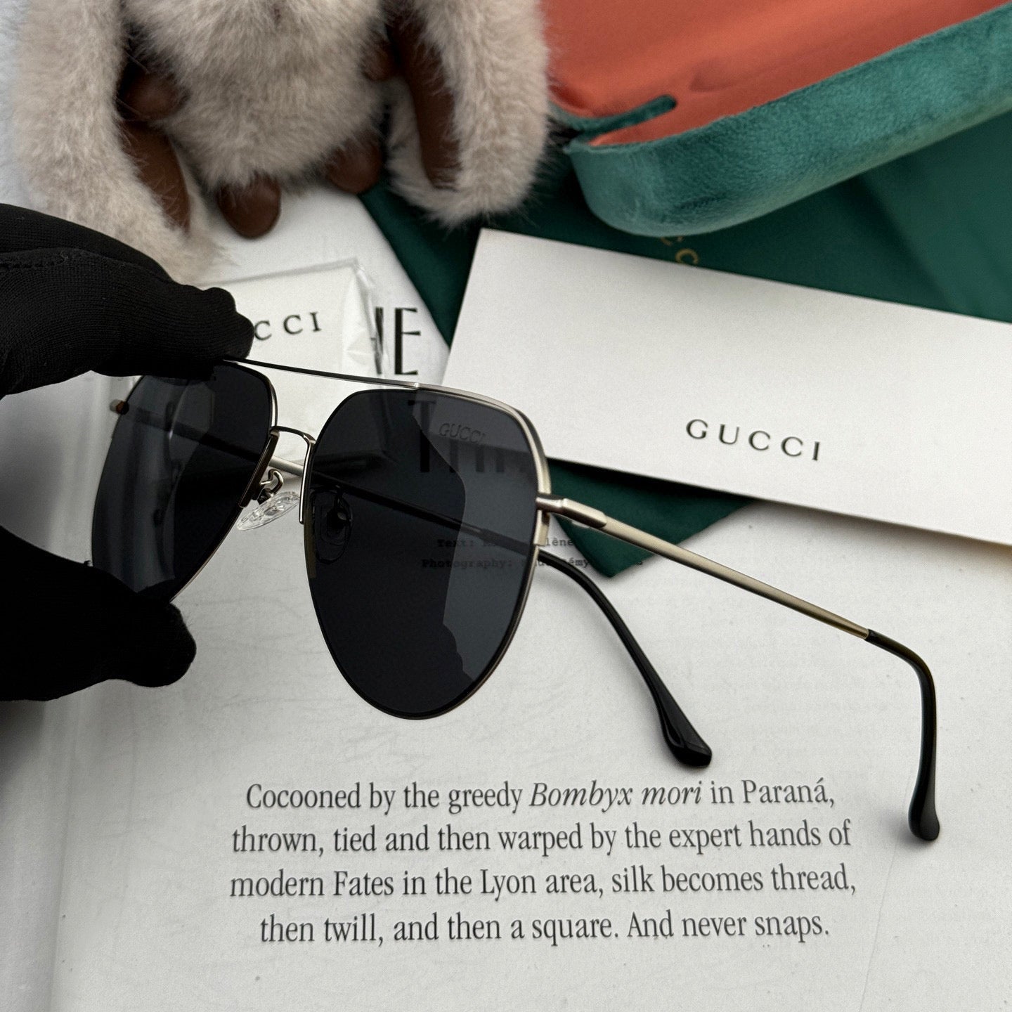 AVIATOR FRAME SUNGLASSES G1702 IN METAL - Black