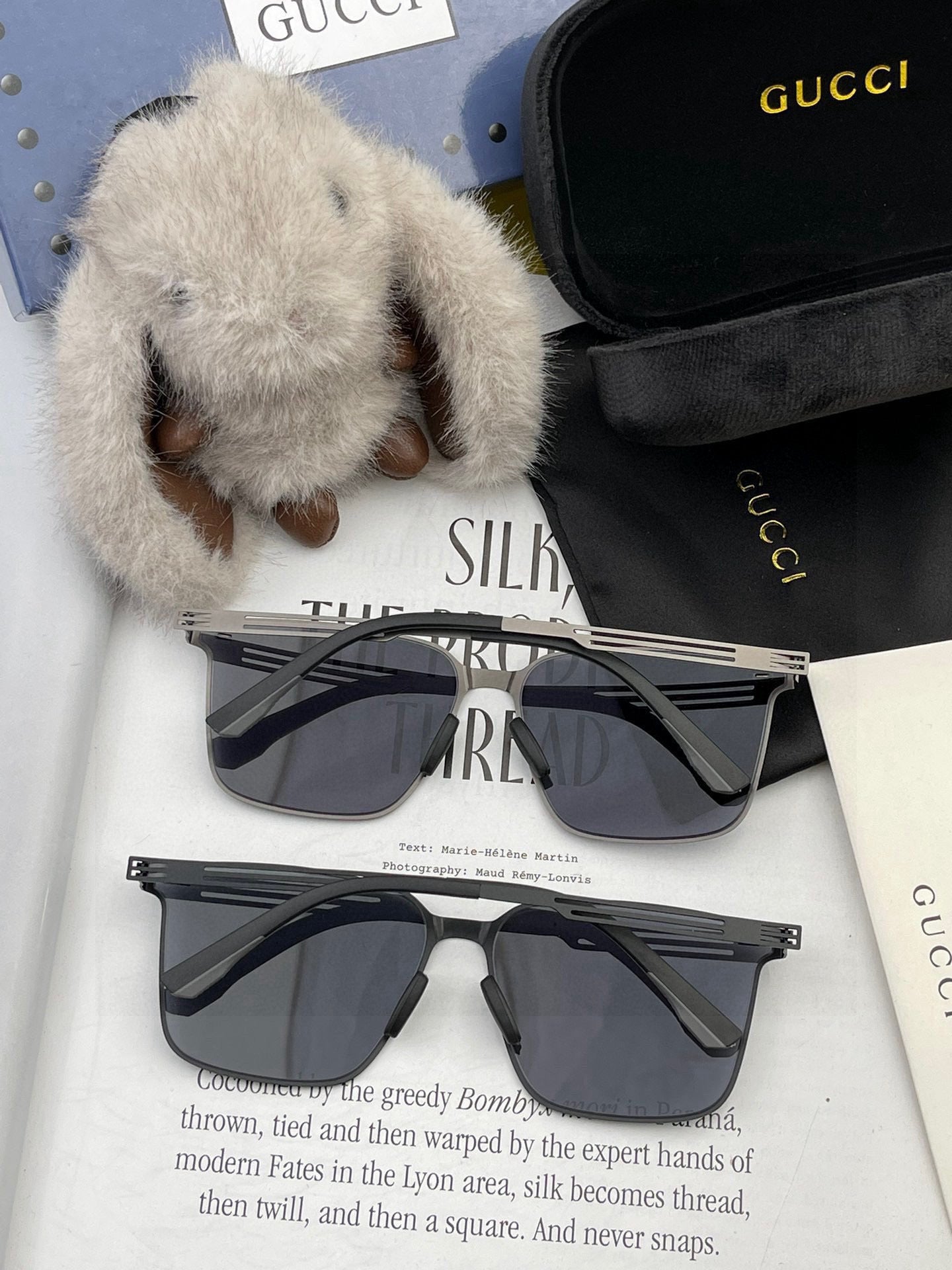 BUTTERFLY FRAME SUNGLASSES G176 IN METAL - Black