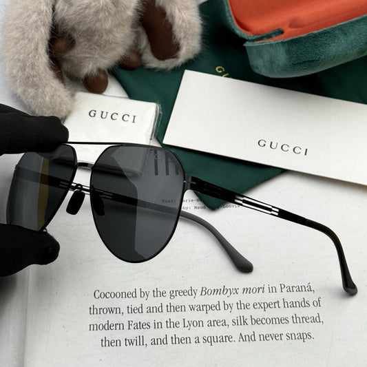 AVIATOR FRAME SUNGLASSES G8882 IN METAL - Black