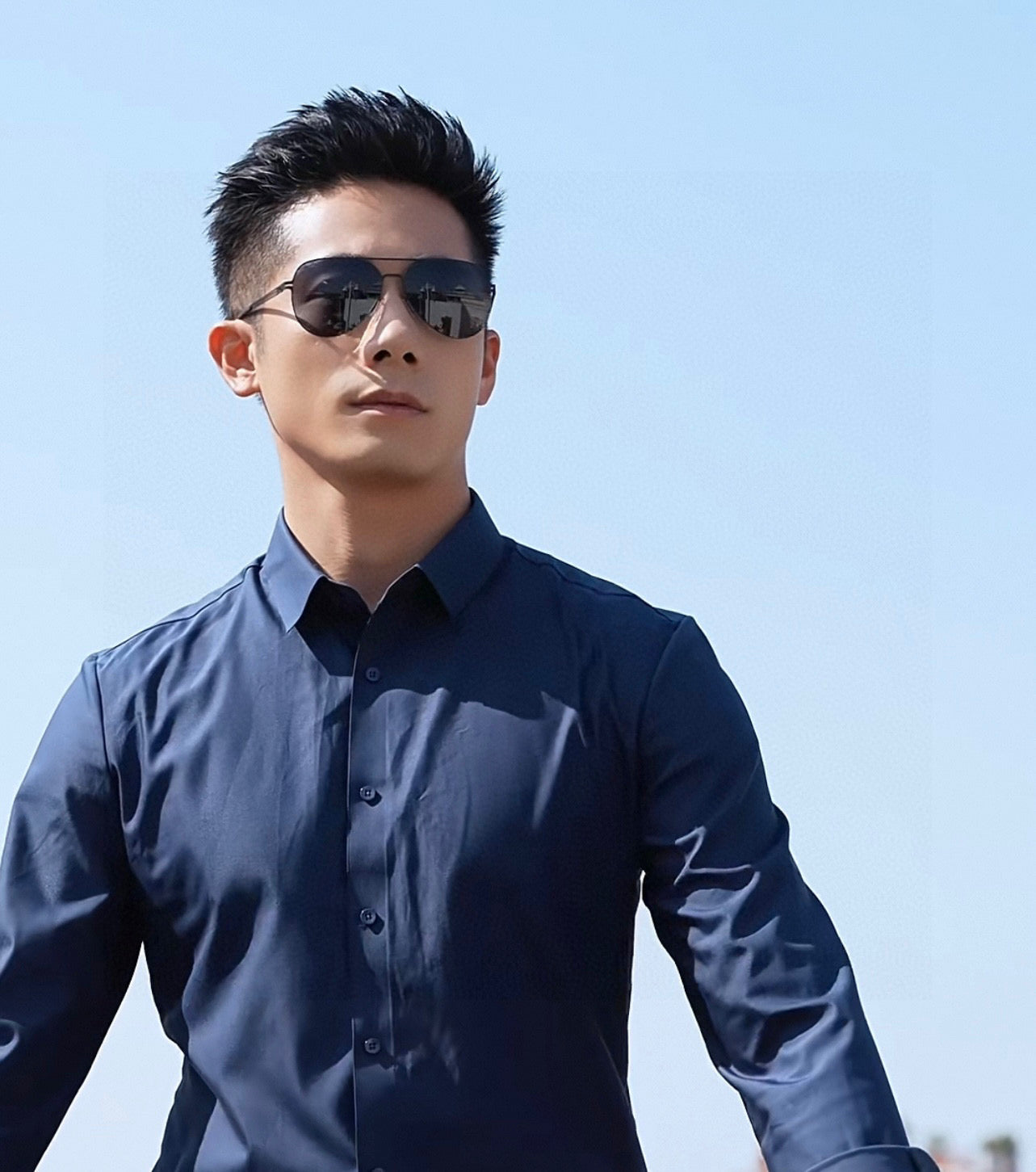 AVIATOR FRAME SUNGLASSES G8882 IN METAL - Black