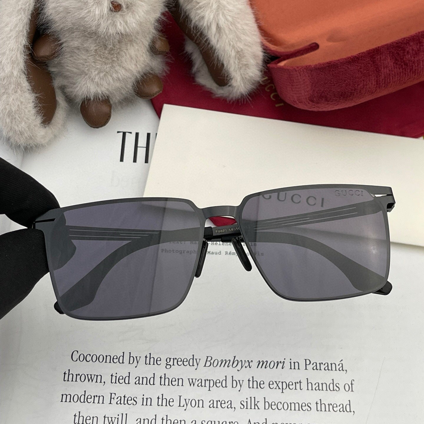 RECTANGULAR FRAME SUNGLASSES 1862 IN METAL - Black