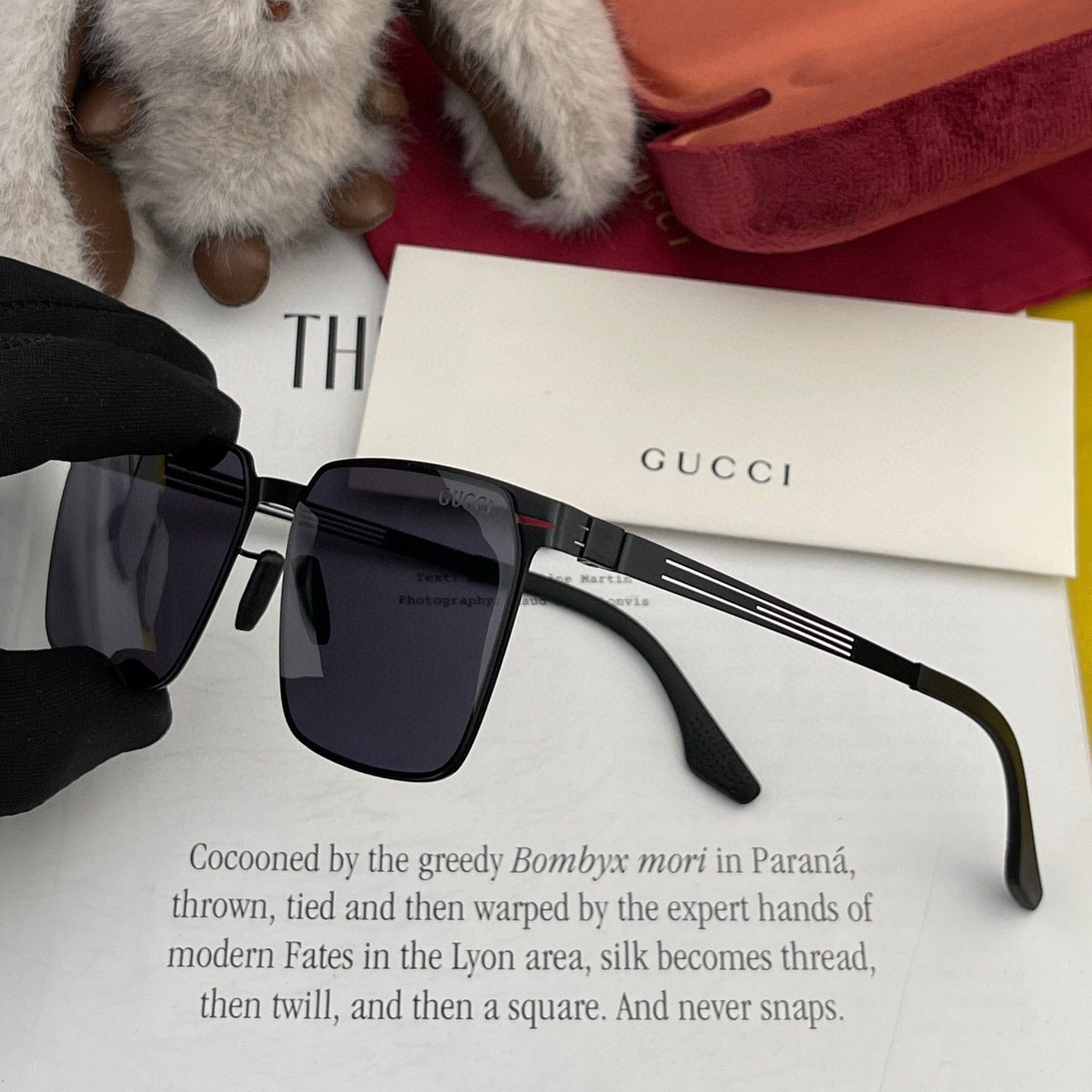 RECTANGULAR FRAME SUNGLASSES 1862 IN METAL - Black