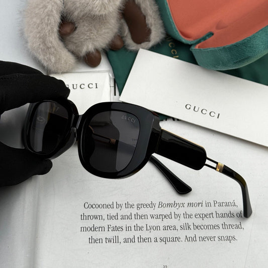 RECTANGULAR FRAME SUNGLASSES G0320 IN ACETATE - Black